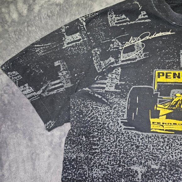 VINTAGE 90's INDYCAR PENNZOIL-HALL/VDS RACING "YELLOW SUBMARINE" AOP T-shirt XXL - Picture 5 of 10